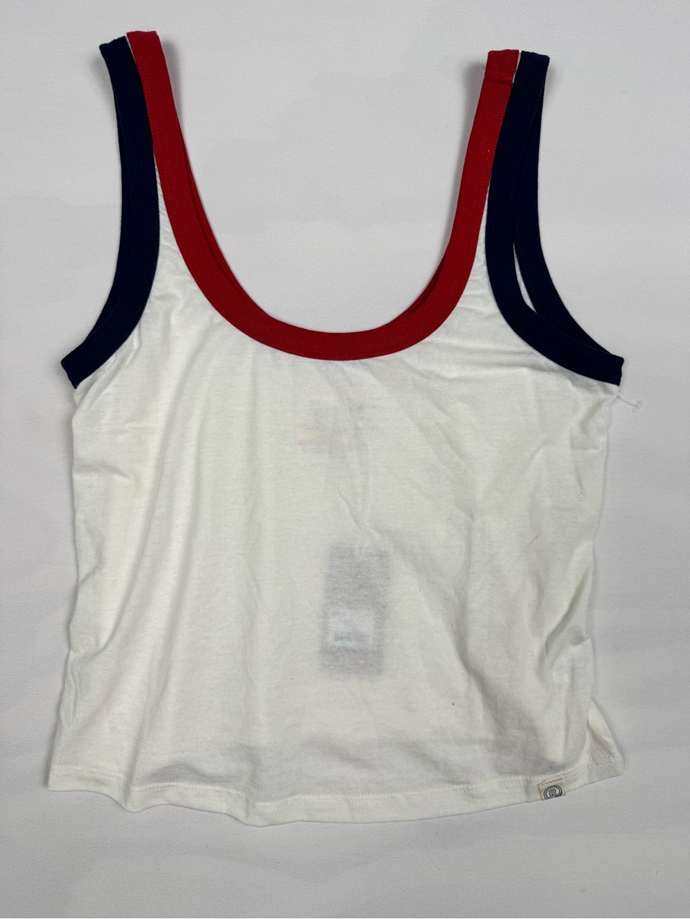 NWT Re-Spun By Marine Layer Tank Ivory Red Blue Women’s L Retail $48